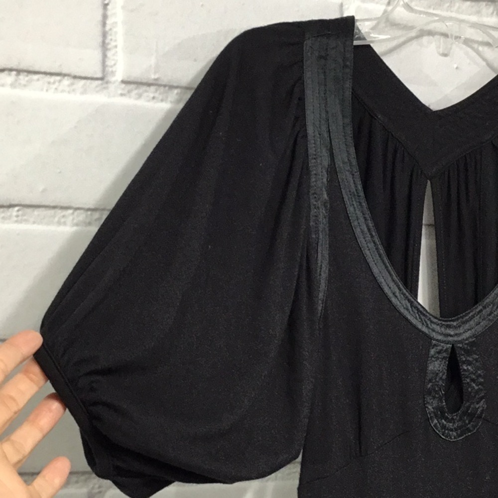 Karen Millen England Silk Trim Black keyhole Dress - Picture 4 of 8